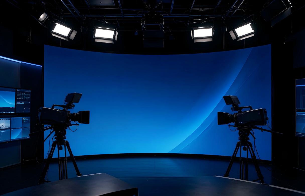 Broadcast studio with NovaVista LED video wall